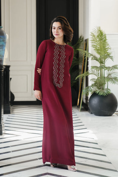 3 Piece Stitched Silk Suit - Ready To Wear