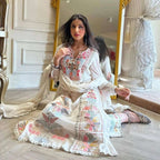 3 Piece Stitched Embroidered Lawn Frock - Ready To Wear