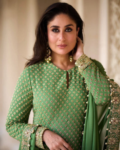 3 Piece Stitched Chiffon Suit - Ready To Wear