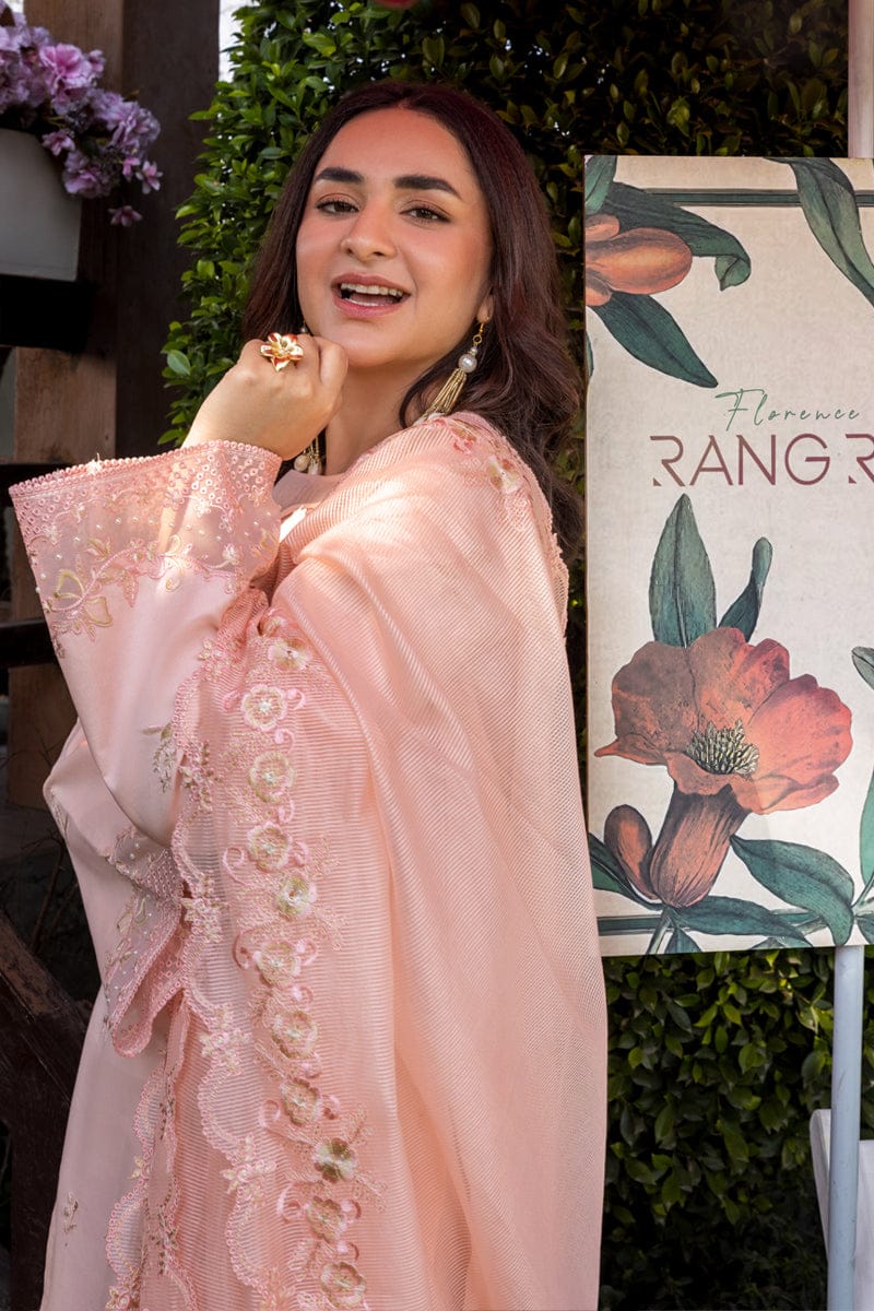 3 Piece Stitched Embroidered Lawn Suit - Ready To Wear