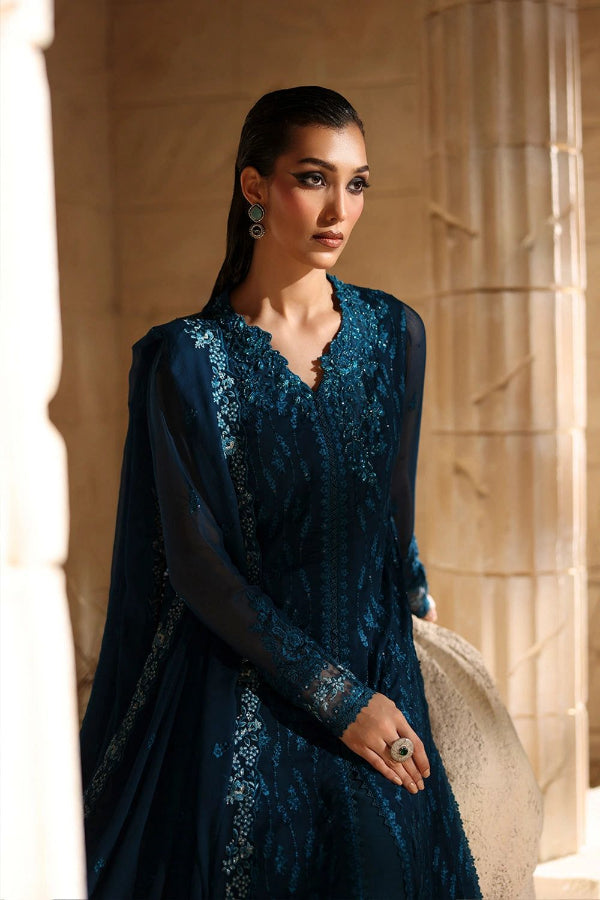 03-Piece Chiffon Suit With Embroidered - Ready To Wear