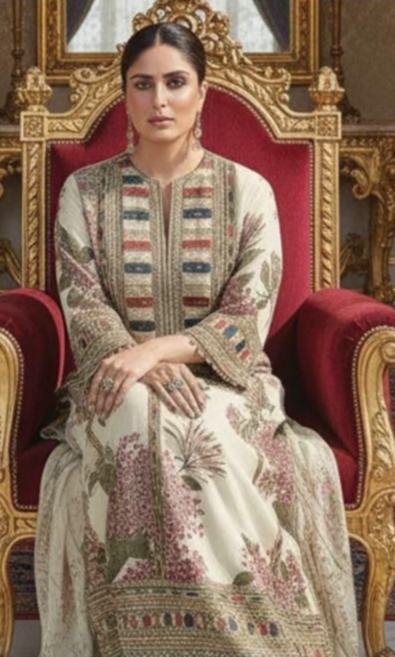 03-Piece Lawn Suit With Embroidery - Ready To Wear