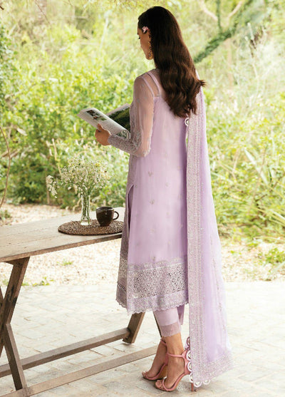Pastel Lilac & Silver Embroidered Chiffon Suit | Ready To Wear