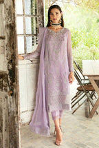 Pastel Lilac & Silver Embroidered Chiffon Suit | Ready To Wear