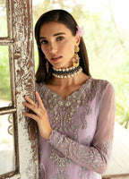 Pastel Lilac & Silver Embroidered Chiffon Suit | Ready To Wear