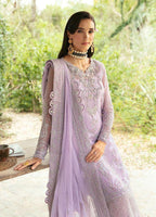 Pastel Lilac & Silver Embroidered Chiffon Suit | Ready To Wear
