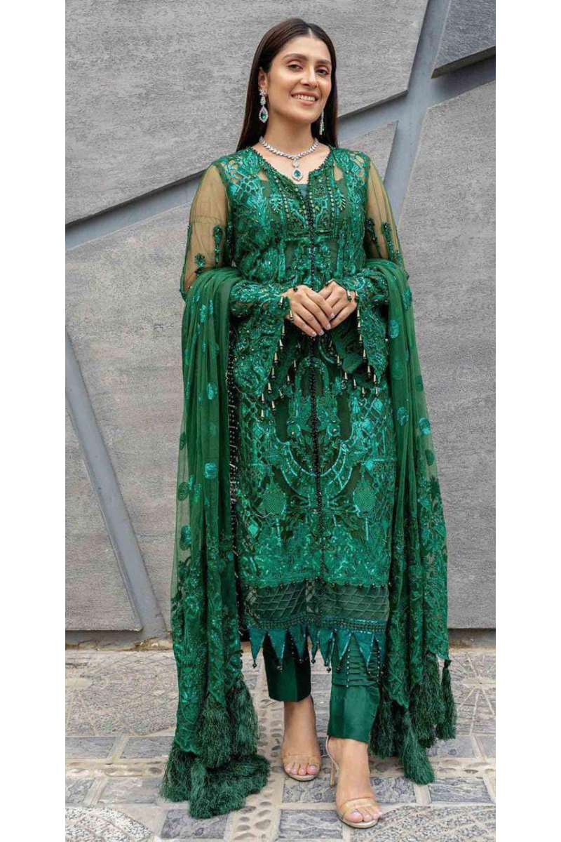 03-Piece Chiffon Suit With Embroidery - Ready To Wear