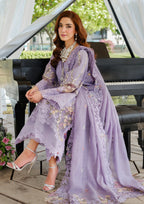 03-Piece Chikankari Cotton Suit With Embroidery - Ready To Wear