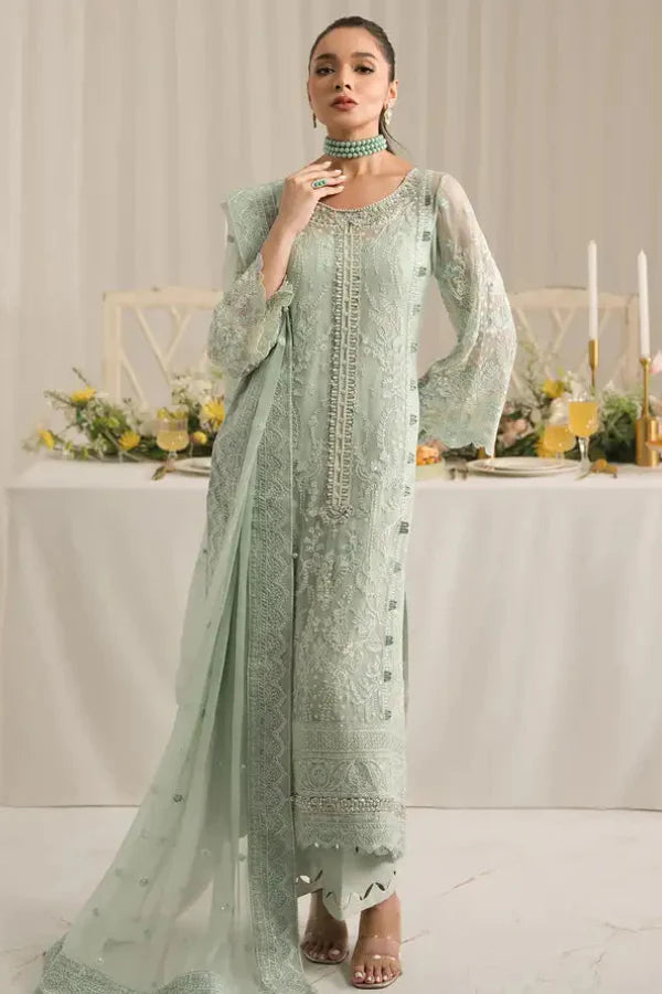 03-Piece Chiffon Suit With Embroidery - Ready To Wear