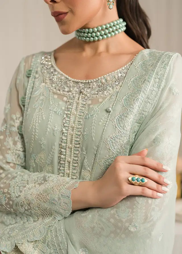 03-Piece Chiffon Suit With Embroidery - Ready To Wear