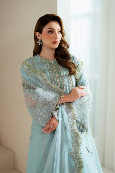 03-Piece Organza Suit With Hand Embellishments Embroidery - Ready To Wear