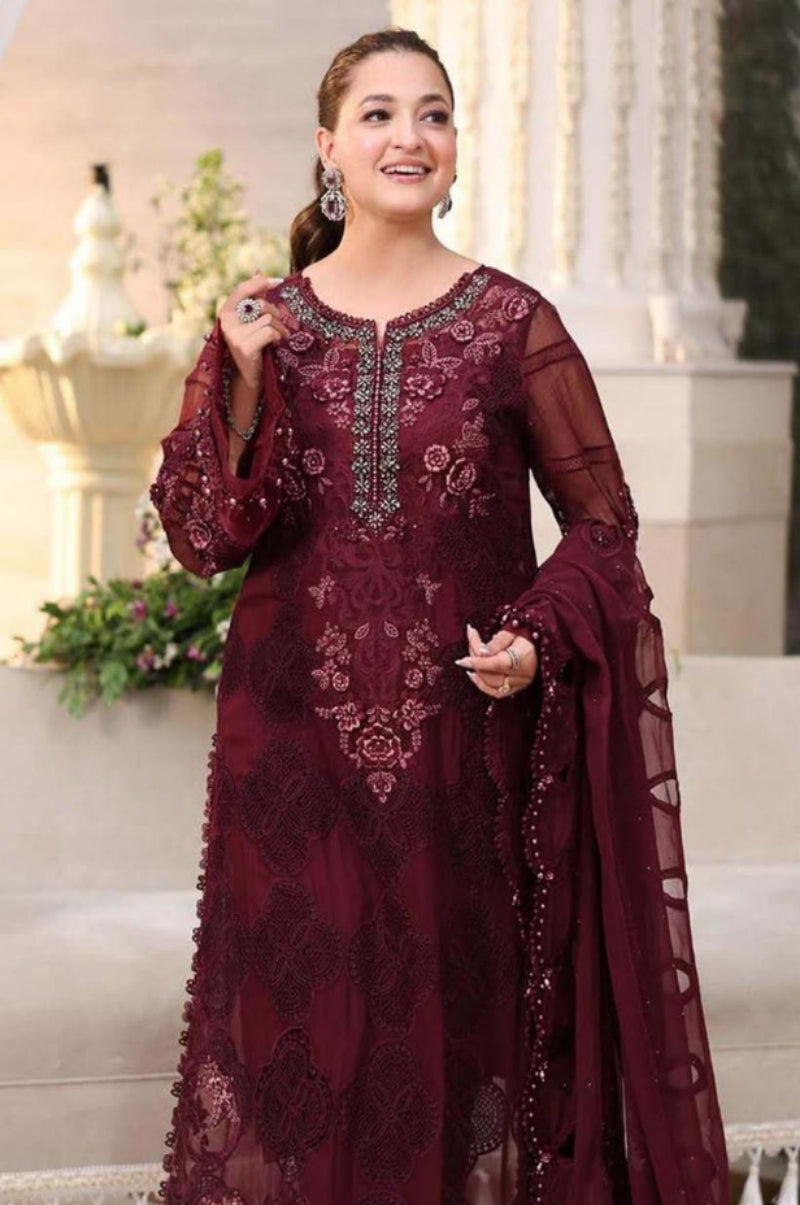 03 Piece Embroidered Suit -Ready To Wear