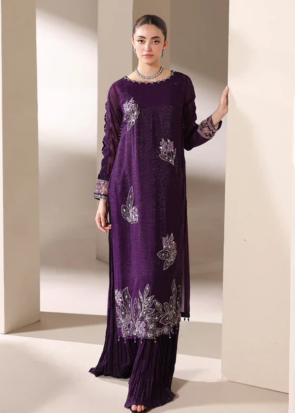 03-Piece Chiffon Suit With Embroidery - Ready To Wear