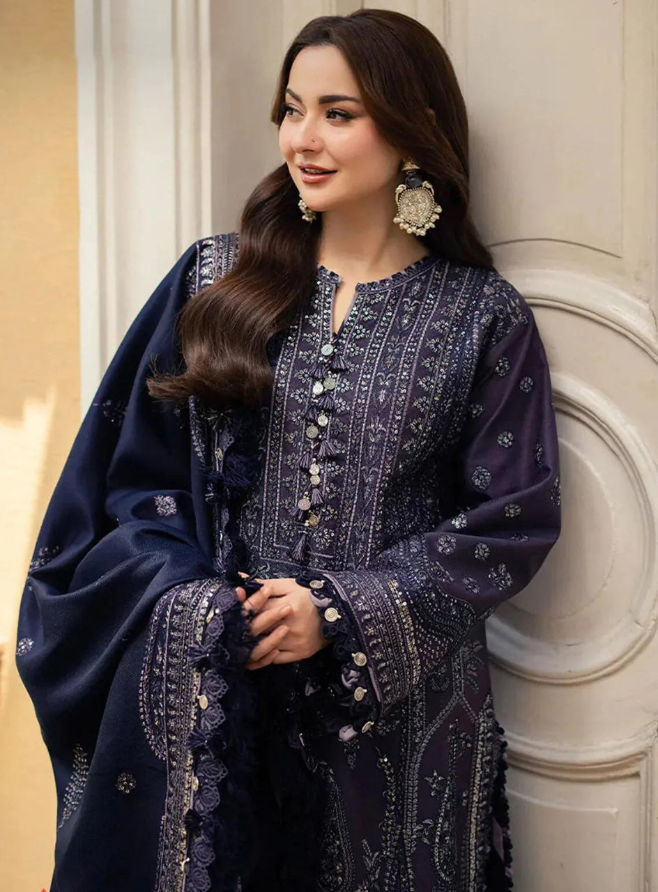 03-Piece Chiffon Suit With Embroidery - Ready To Wear
