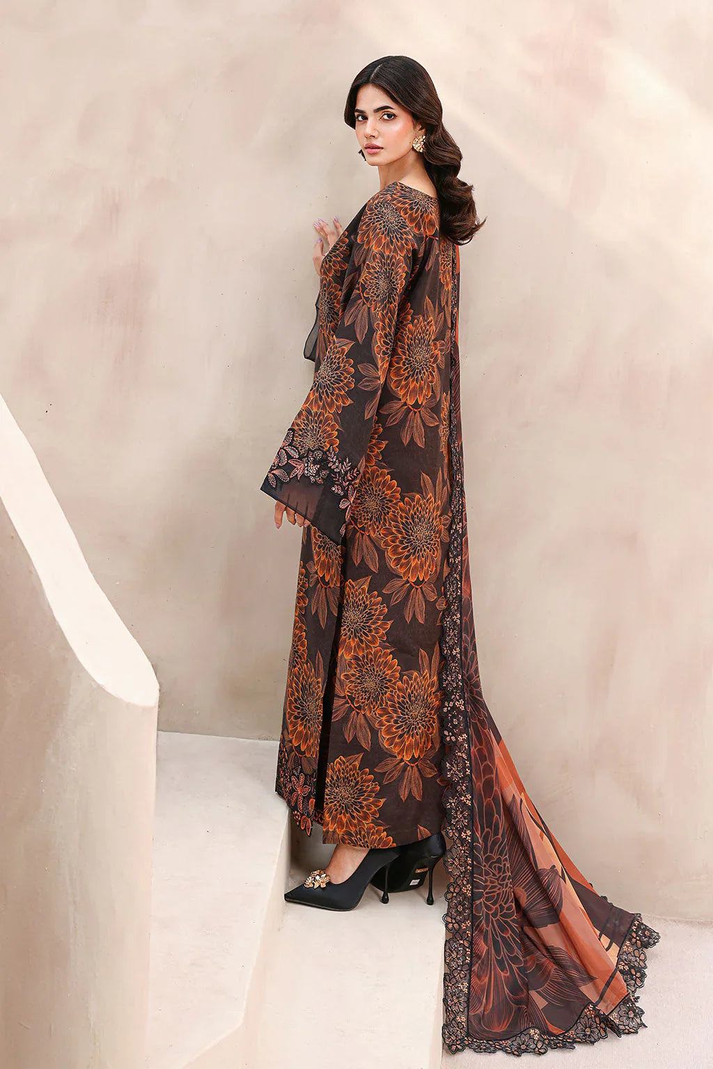 03-Piece Printed Lawn Suit  - Ready To Wear