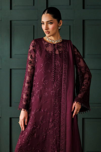 Graceful Maroon Chiffon 3-Piece Ready-to-Wear
